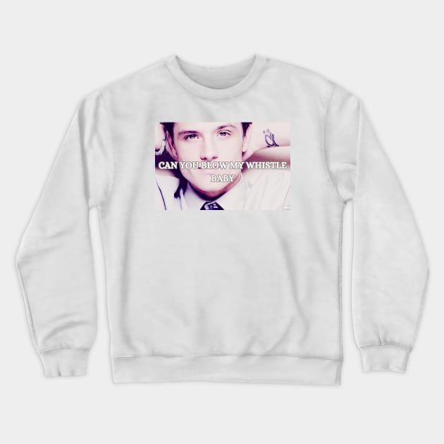 Josh hutcherson can you blow my whistle funny design meme tiktok trend Crewneck Sweatshirt by artsuhana